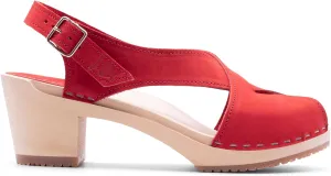 Sandgrens Handmade Swedish Wood Clogs for Women, High Heel Sandal | Morocco