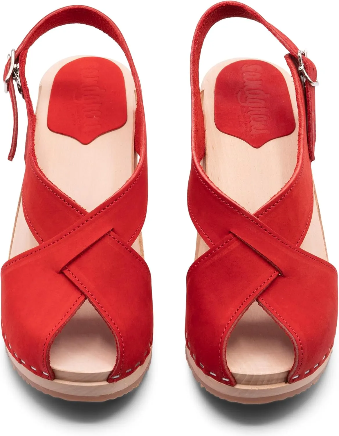 Sandgrens Handmade Swedish Wood Clogs for Women, High Heel Sandal | Morocco