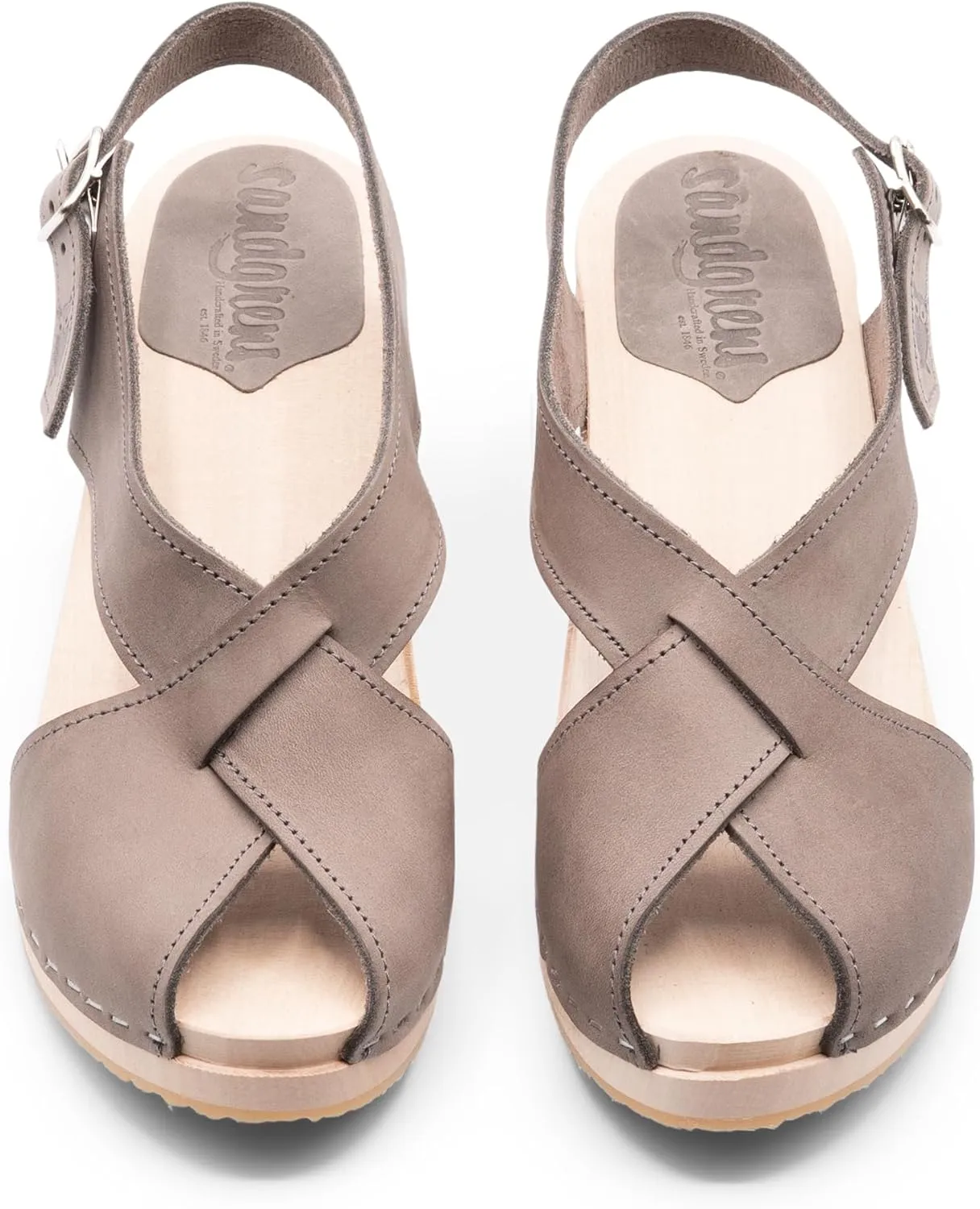 Sandgrens Handmade Swedish Wood Clogs for Women, High Heel Sandal | Morocco