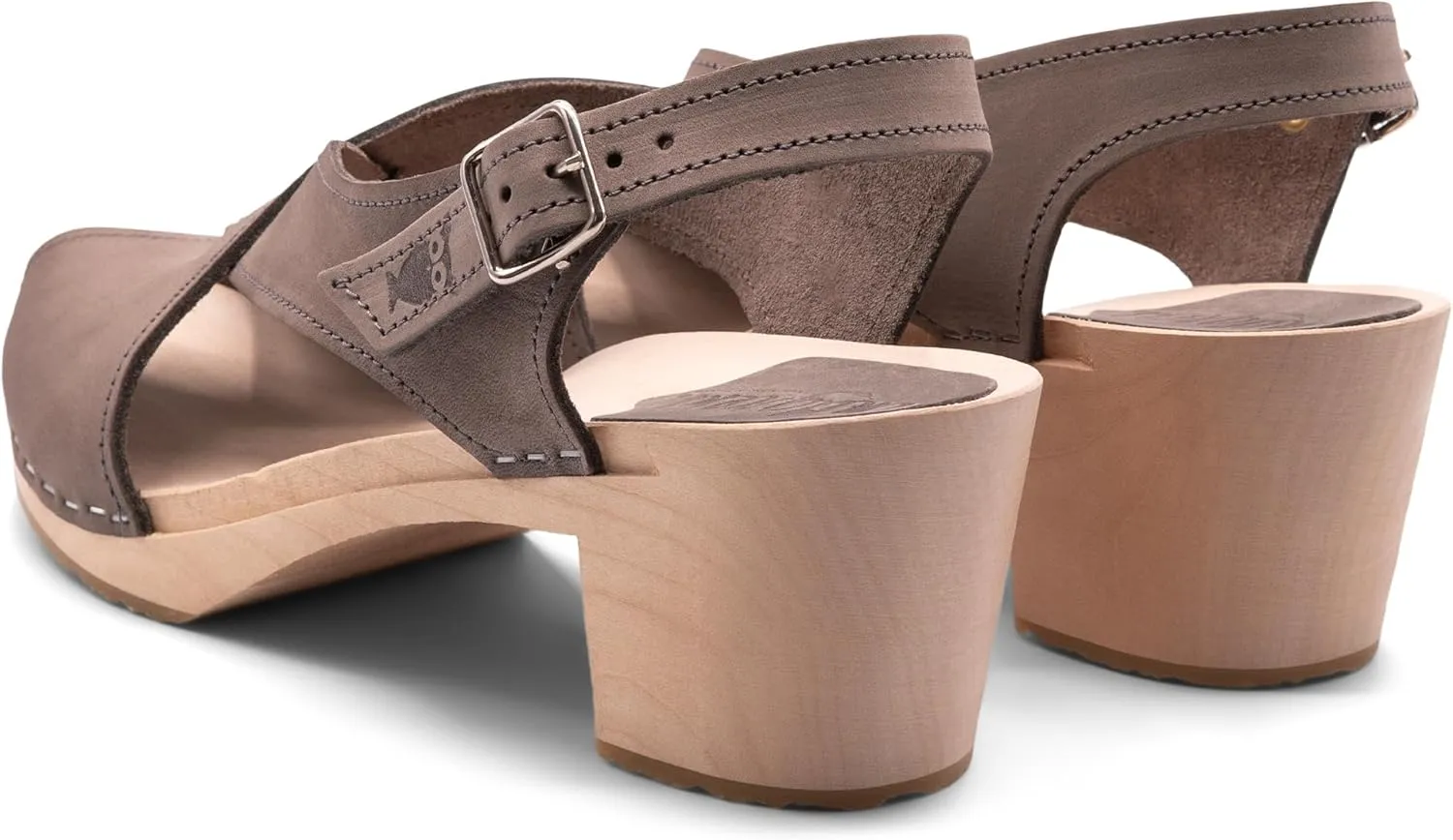 Sandgrens Handmade Swedish Wood Clogs for Women, High Heel Sandal | Morocco