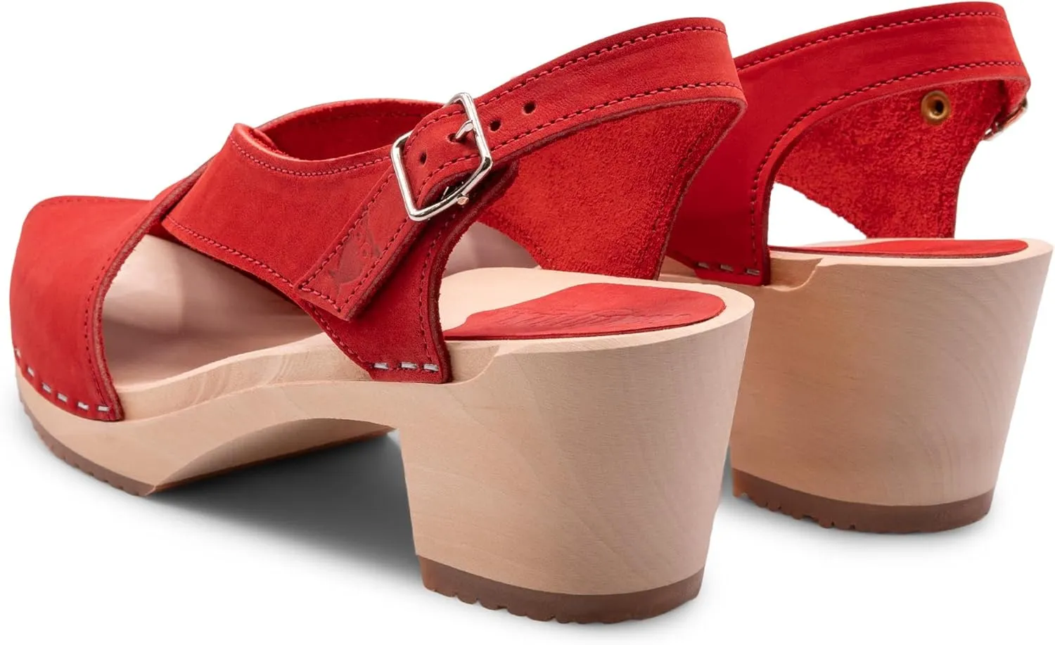 Sandgrens Handmade Swedish Wood Clogs for Women, High Heel Sandal | Morocco
