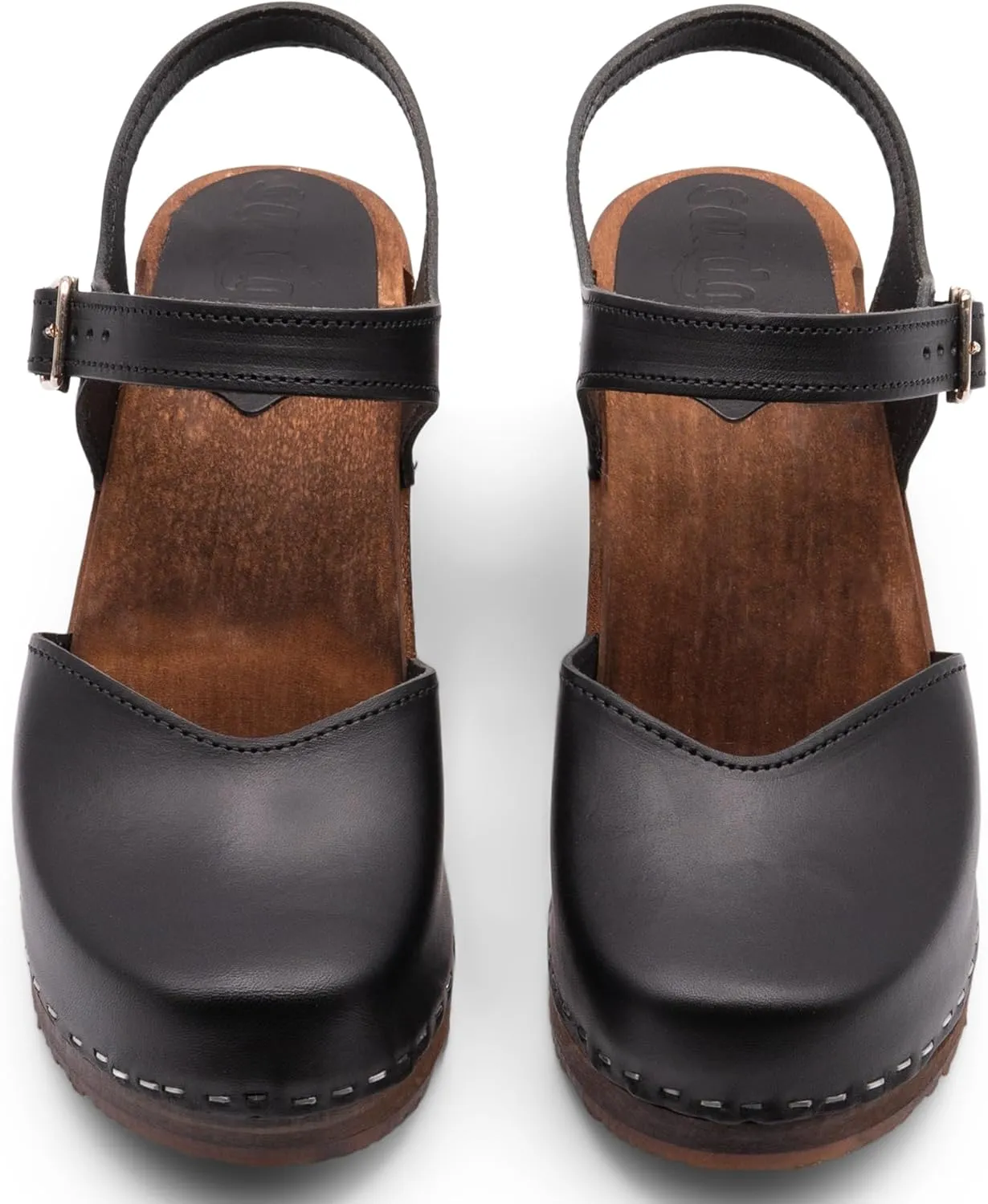 Sandgrens Handmade Swedish Wood Clogs for Women, High Heel Sandal | Victoria