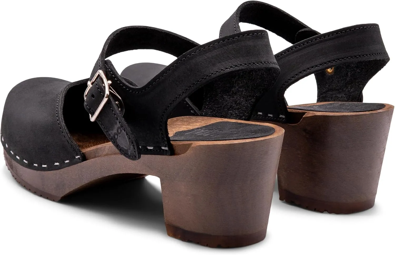Sandgrens Handmade Swedish Wood Clogs for Women, High Heel Sandal | Victoria
