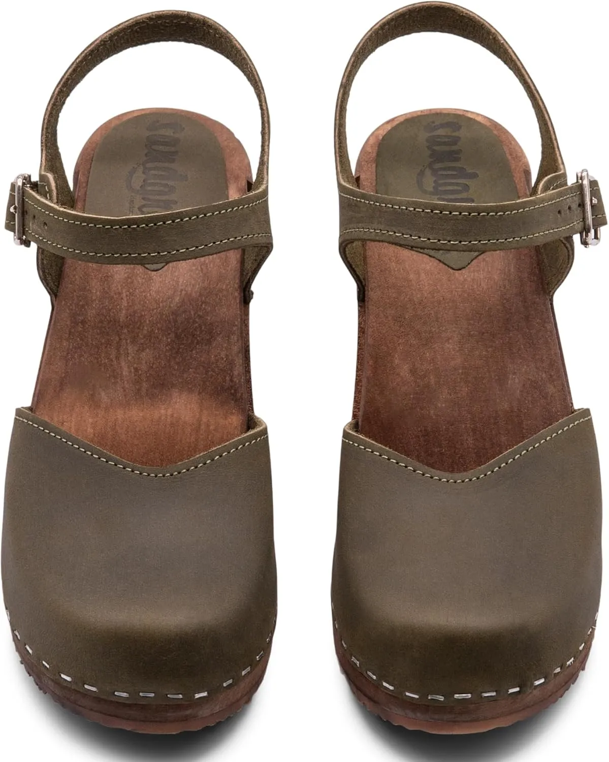 Sandgrens Handmade Swedish Wood Clogs for Women, High Heel Sandal | Victoria
