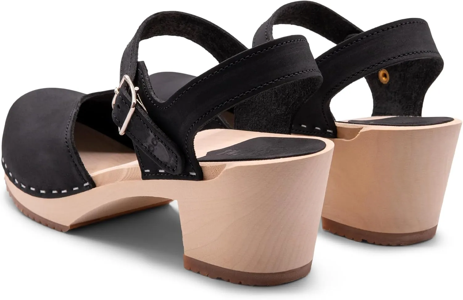 Sandgrens Handmade Swedish Wood Clogs for Women, High Heel Sandal | Victoria