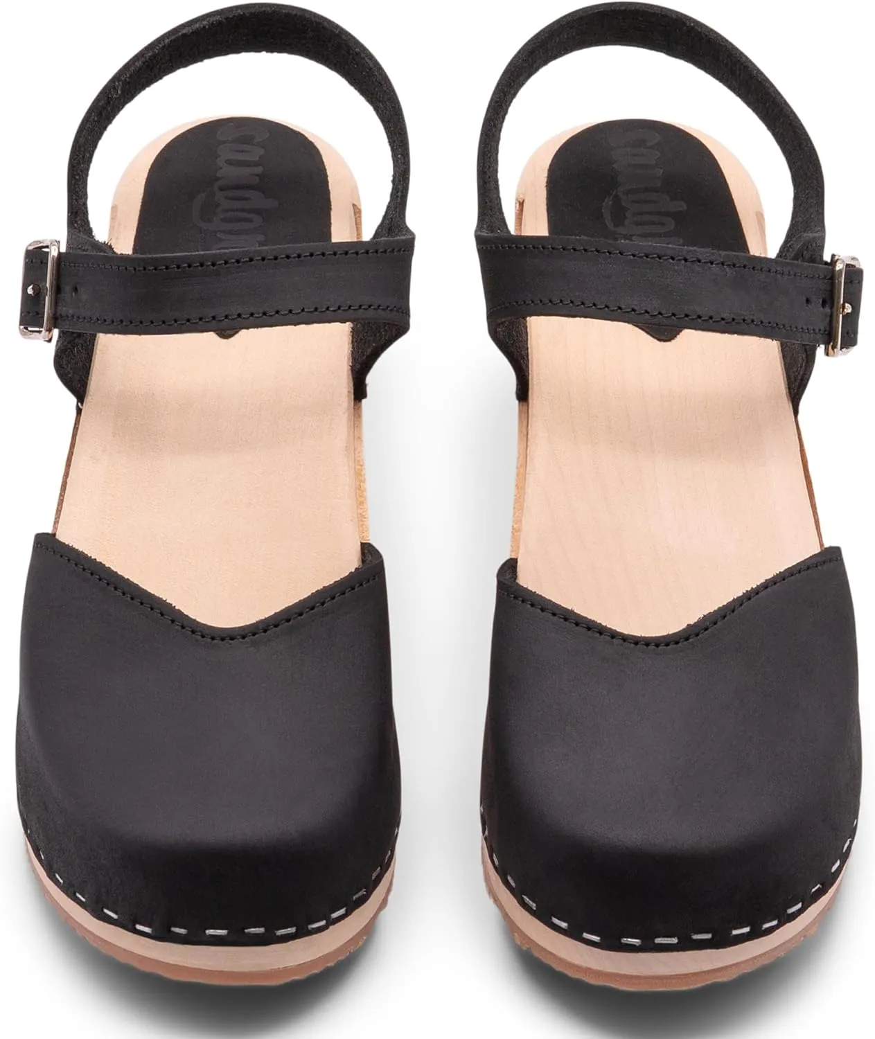 Sandgrens Handmade Swedish Wood Clogs for Women, High Heel Sandal | Victoria