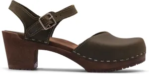 Sandgrens Handmade Swedish Wood Clogs for Women, High Heel Sandal | Victoria