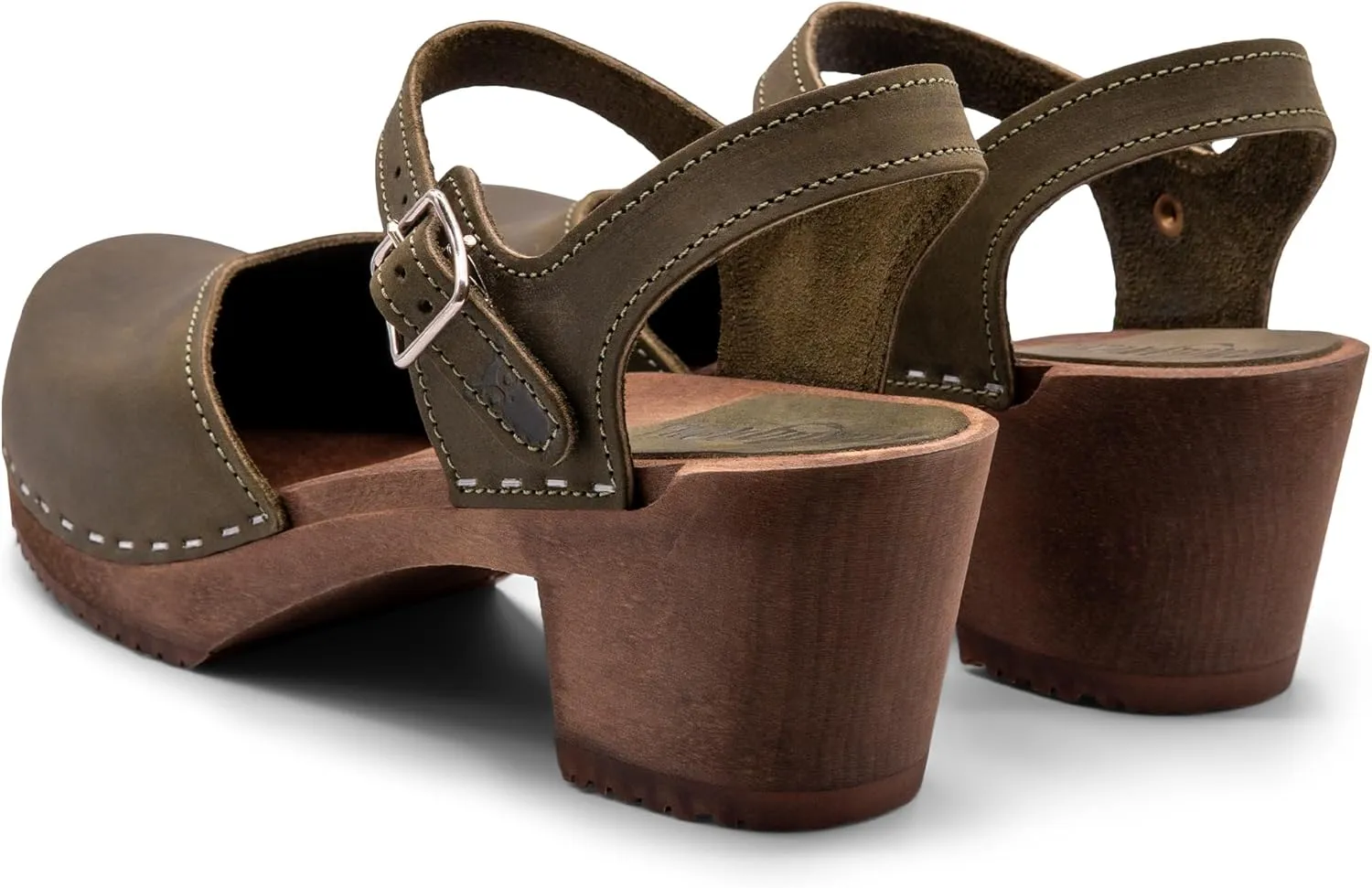 Sandgrens Handmade Swedish Wood Clogs for Women, High Heel Sandal | Victoria