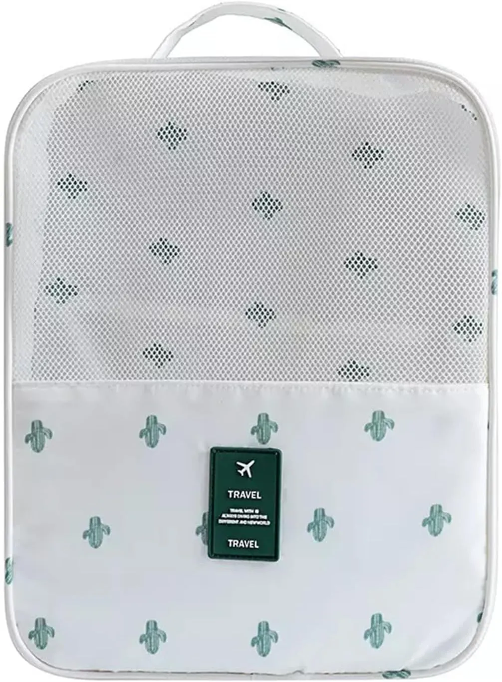 Shoe Bag for Travel, Travel Shoe Bag for Packing, Hold 3 Pairs of Shoes, Travel Essentials for Flying Shoe Organizer Shoe Storage Bag for Travel Cactus White
