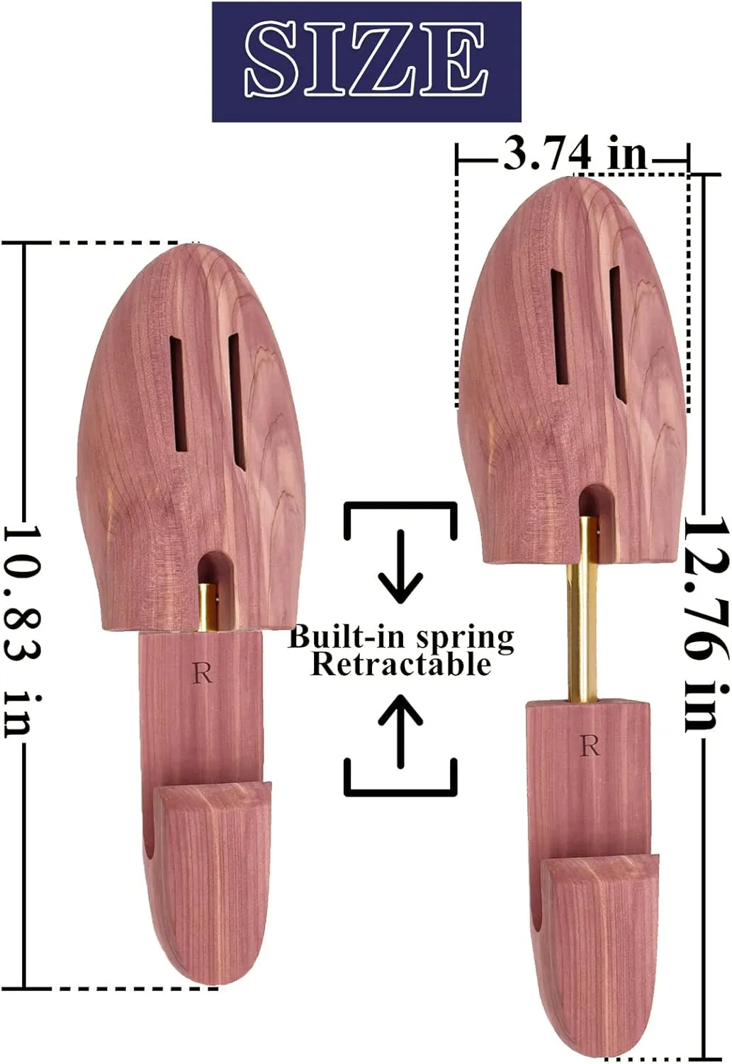 Shoe Tree for Men,Wooden Shoe Stretcher Men,Cedar Shoe Trees, Adjustable Shoe Trees for Sneakers or Boots