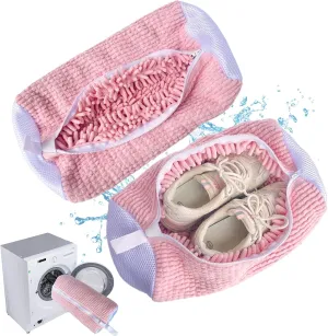 Shoe Washing Machine Bag, Laundry Shoe Bag for Washer and Dryer, Sneaker Bag for Washing Machine, for All Shoes Sizes and Types (Pink 2 pcs)