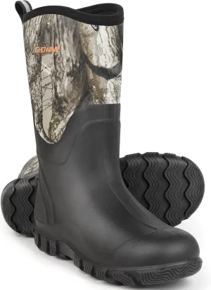 Showave Classic Men's Rubber Boots Waterproof Rain Boots Insulated Neoprene Boot Mud Boot for Farming Hunting Gardening Yard Chore Working