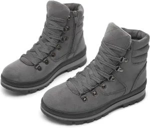 Shupua Women's Ankle Boots Winter Snow boots Fur Lined Warm Booties Girls Snow boot Lace Up Ankle boot