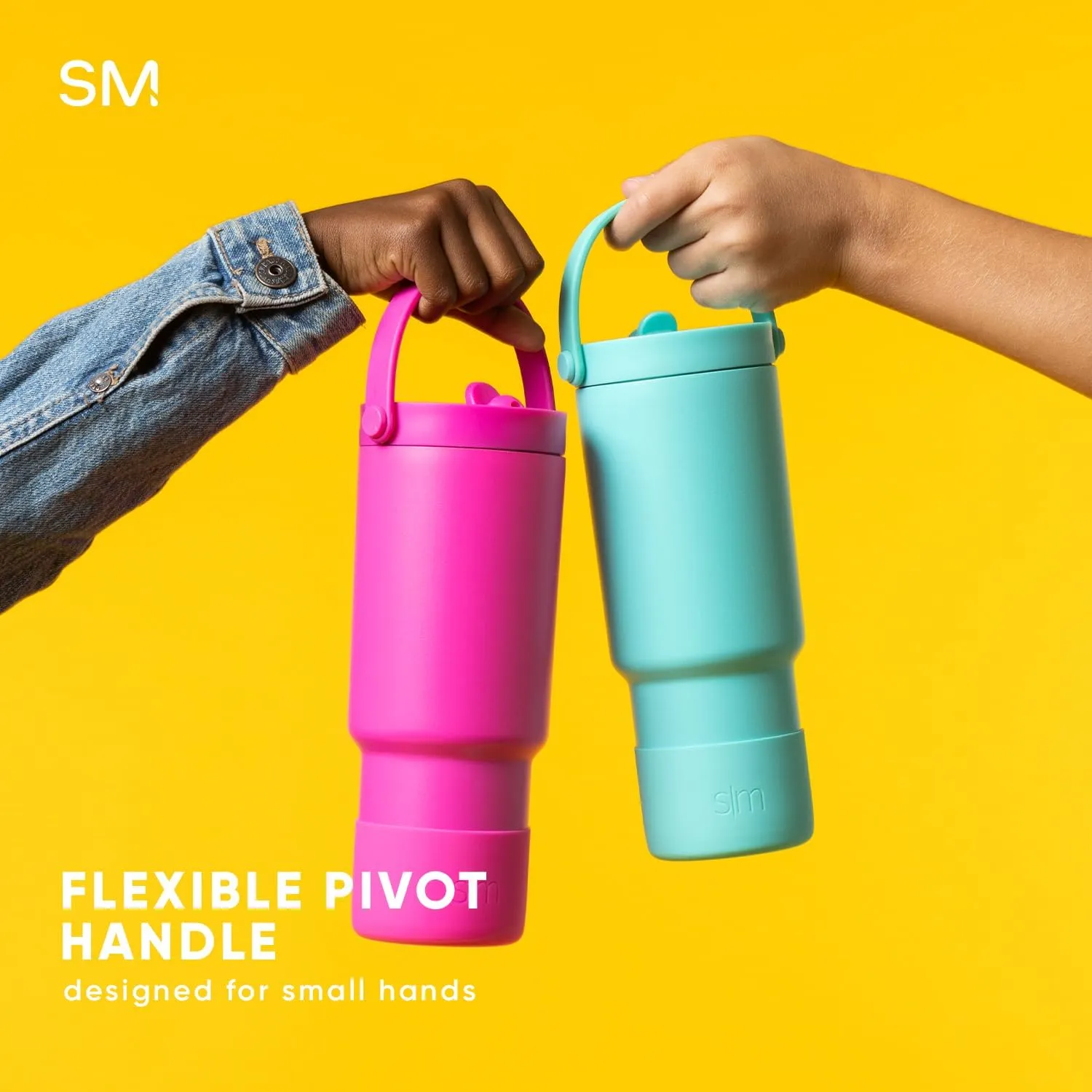 Simple Modern Trek Pivot | 24oz Kids Flip Straw Tumbler with Handle and Silicone Boot | Insulated Water Bottle Stainless Steel Cup | School Travel Jug | Asteroid