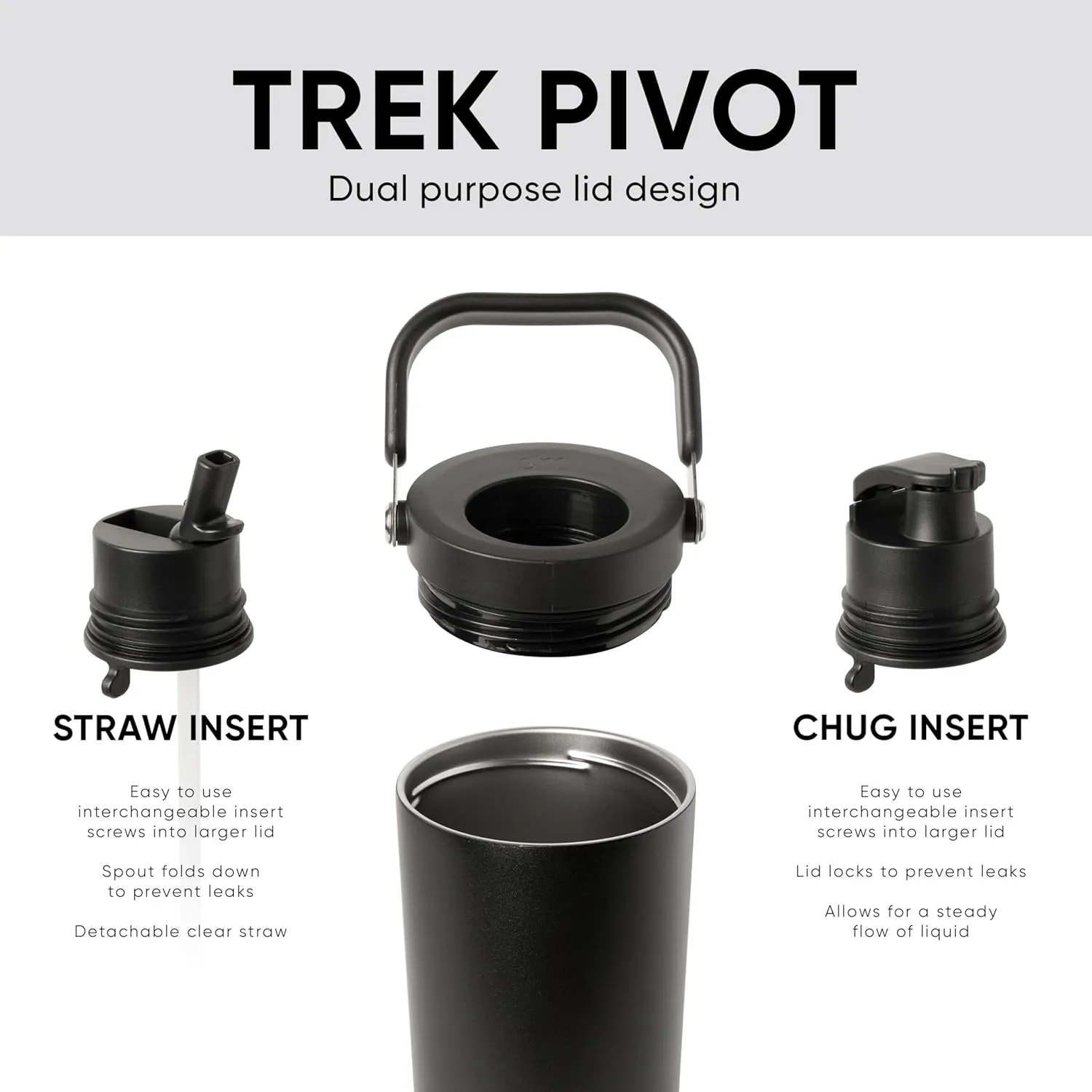 Simple Modern Trek Pivot | 30oz Flip Straw Tumbler with Handle | Water Bottle & Boot | Interchangeable Straw & Chug Lids | Insulated Stainless Steel Jug | Gym Sports Outdoors | Blush