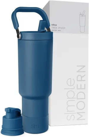 Simple Modern Trek Pivot | 40oz Flip Straw Tumbler with Handle | Water Bottle & Boot | Interchangeable Straw & Chug Lids | Insulated Stainless Steel Jug | Gym Sports Outdoors | Slumberland