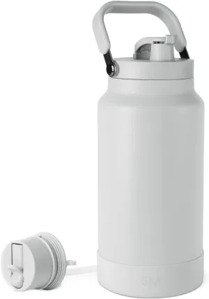 Simple Modern Trek Pivot | Half Gallon Water Bottle Jug with Handle & Boot | Interchangeable Straw & Chug Lids | Large Insulated Stainless Steel | Sports Camping Outdoors | 64oz, Ice Gray