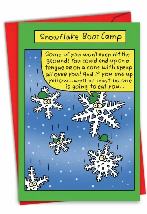Single Christmas Card - Snowflake Boot Camp