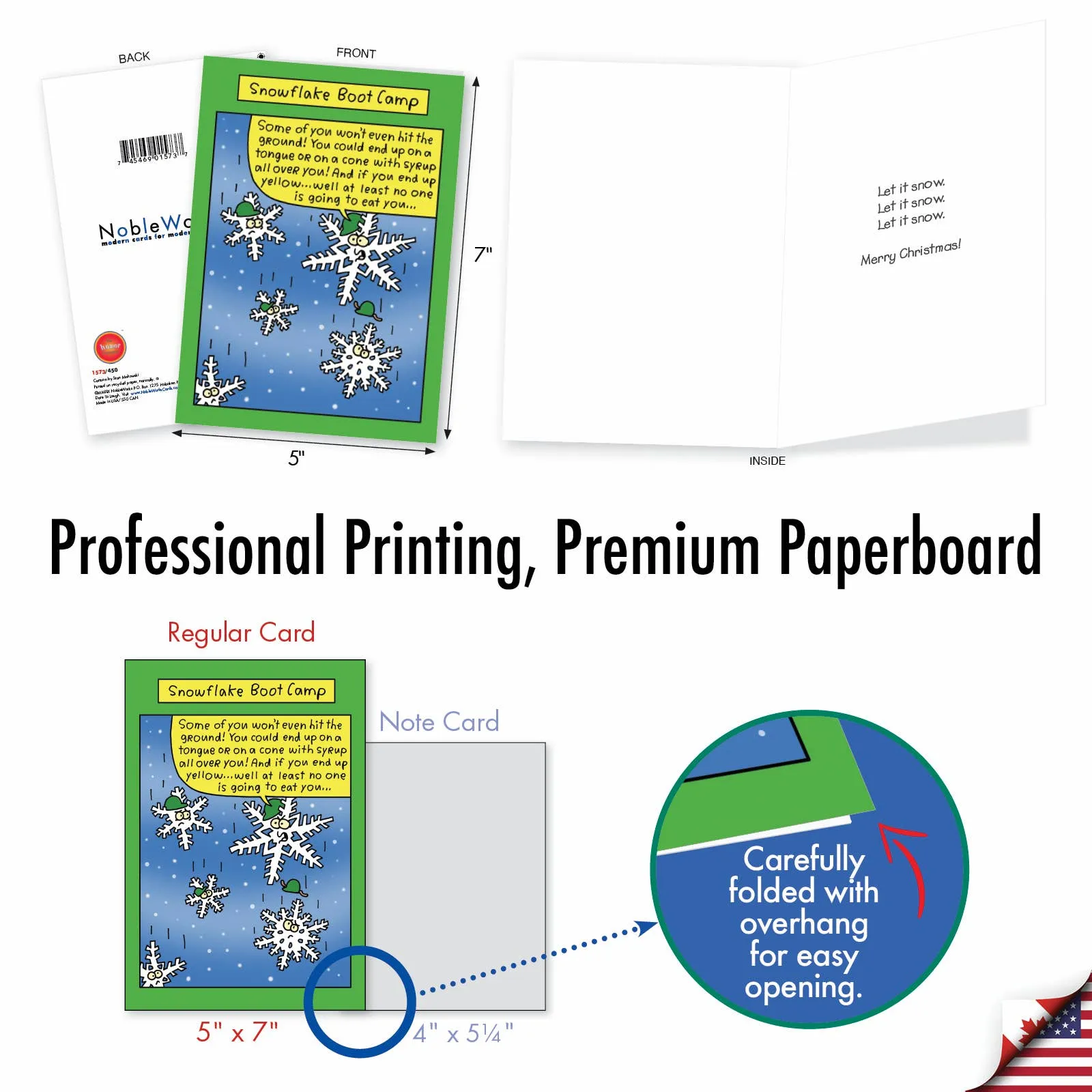 Single Christmas Card - Snowflake Boot Camp