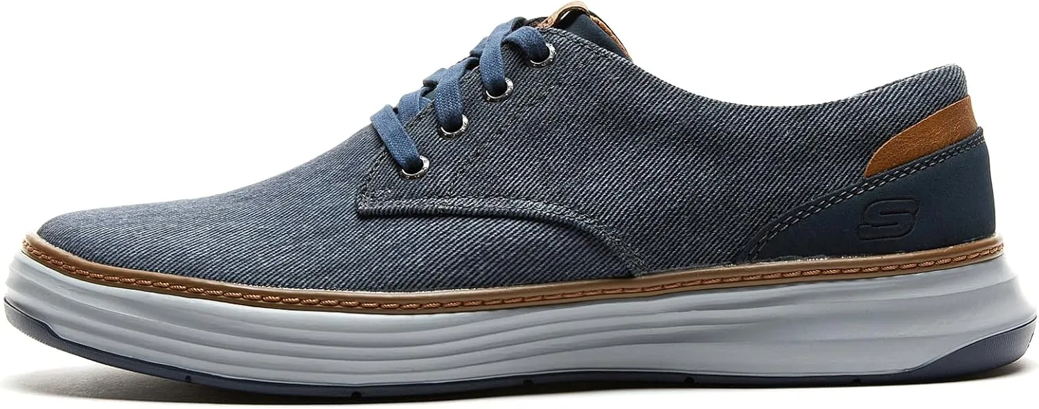 Skechers Ederson Men's Moreno Canvas Oxford Shoe, Blue, 9
