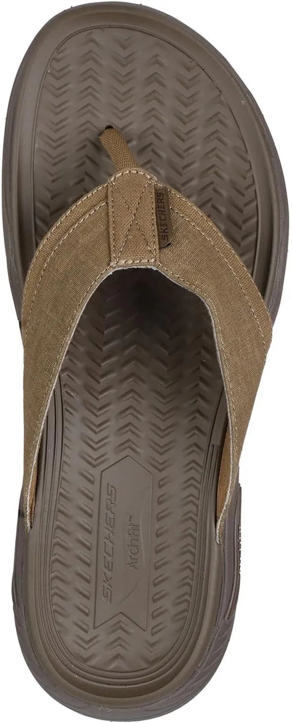 Skechers Men's Arch Fit Motley Sd-Rigel Canvas Thong Sandal