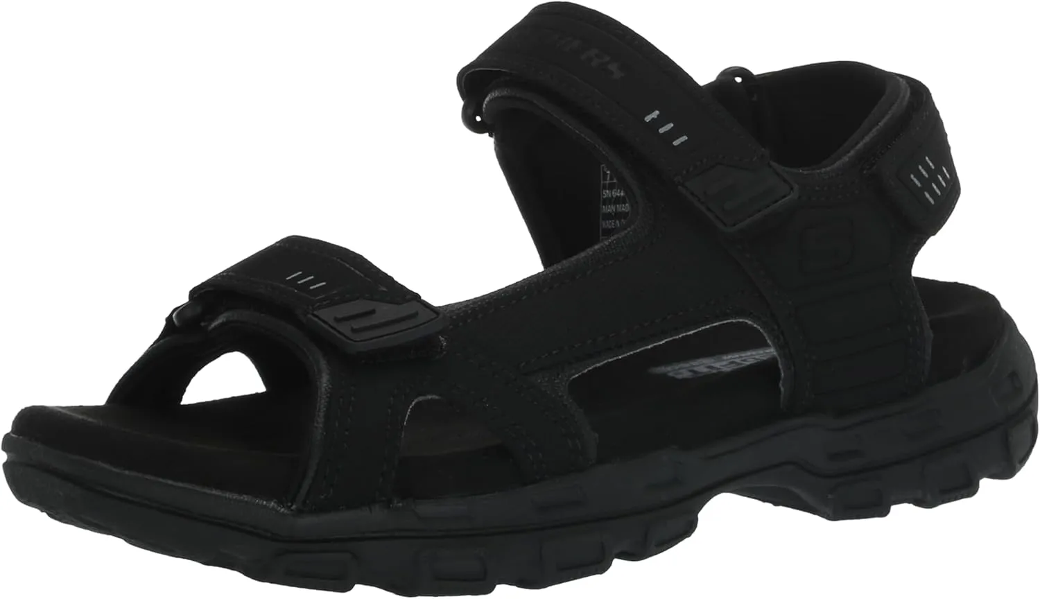 Skechers Men's Garver-Louden 64487 Open Toe Sandal W/Strap Closure, Black, 10 EW US