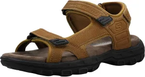 Skechers Men's Garver-Louden 64487 Open Toe Sandal W/Strap Closure, Desert, 11 M US
