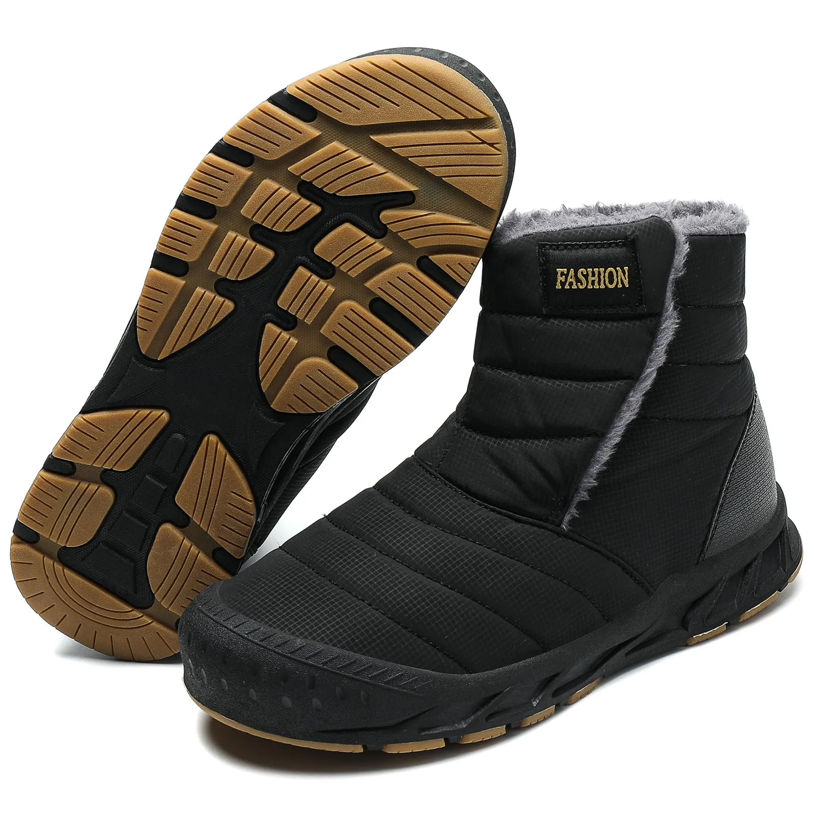 Snow Boots Autumn & Winter Warm Outdoor Casual Shoes Wear-Resistant Hiking Shoes Footwear Non-slip & Waterproof Winter Barefoot Shoe (Unisex)