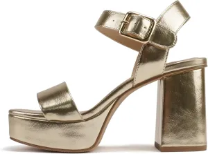 Soda “MACEY” ~ Women Open Square Toe Single Band High Heel Platform Dress Sandal with Adjustable Ankle Strap