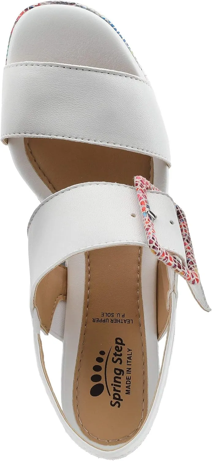 Spring Step Azucar Women's Sandal with Leather Upper and Mosaic Block Heel