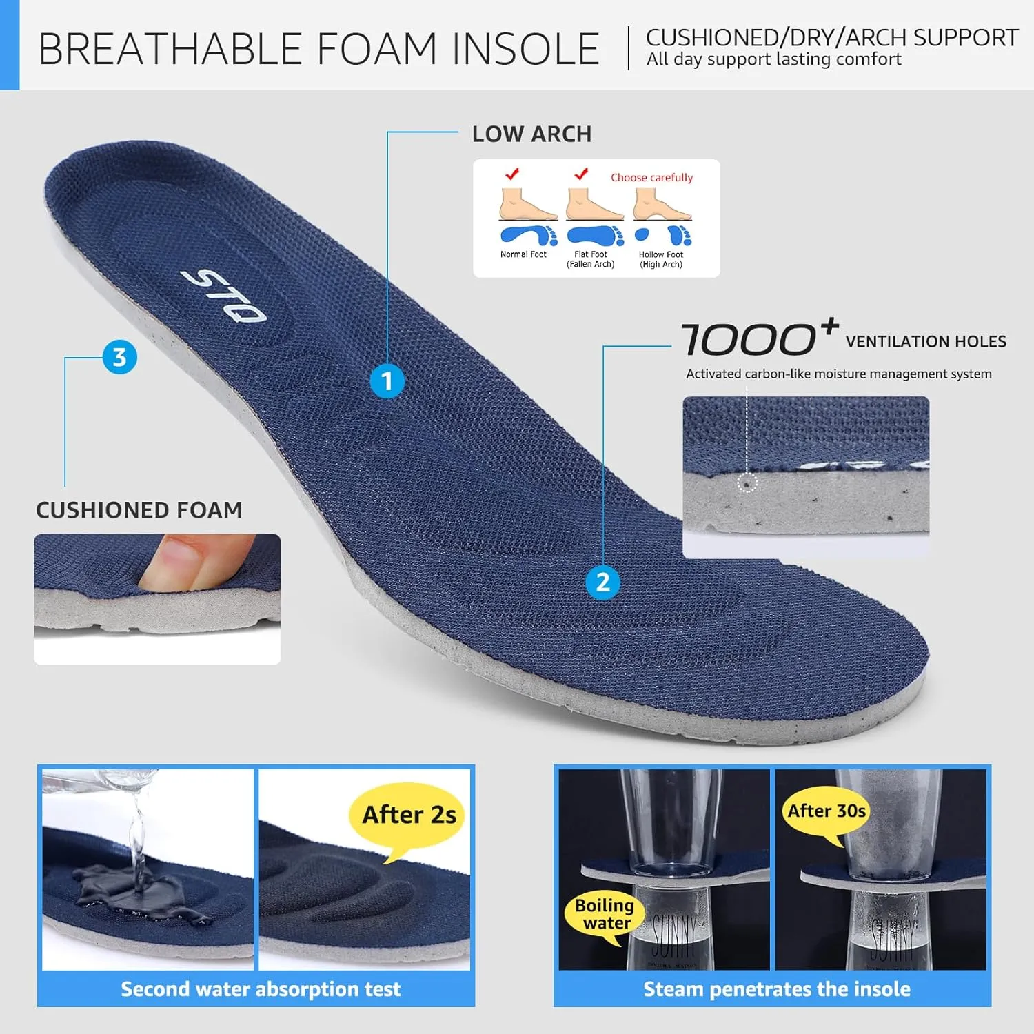 STQ Road Running Shoes for Womens Breathable Cushion Tennis Walking Sneakers Women Athletic Gym Workout Sport Training Fitness Cushioned Lightweight Comfort Plantar Fasciitis