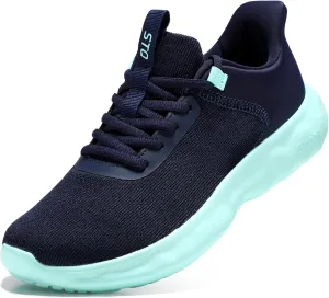 STQ Road Running Shoes for Womens Breathable Cushion Tennis Walking Sneakers Women Athletic Gym Workout Sport Training Fitness Cushioned Lightweight Comfort Plantar Fasciitis