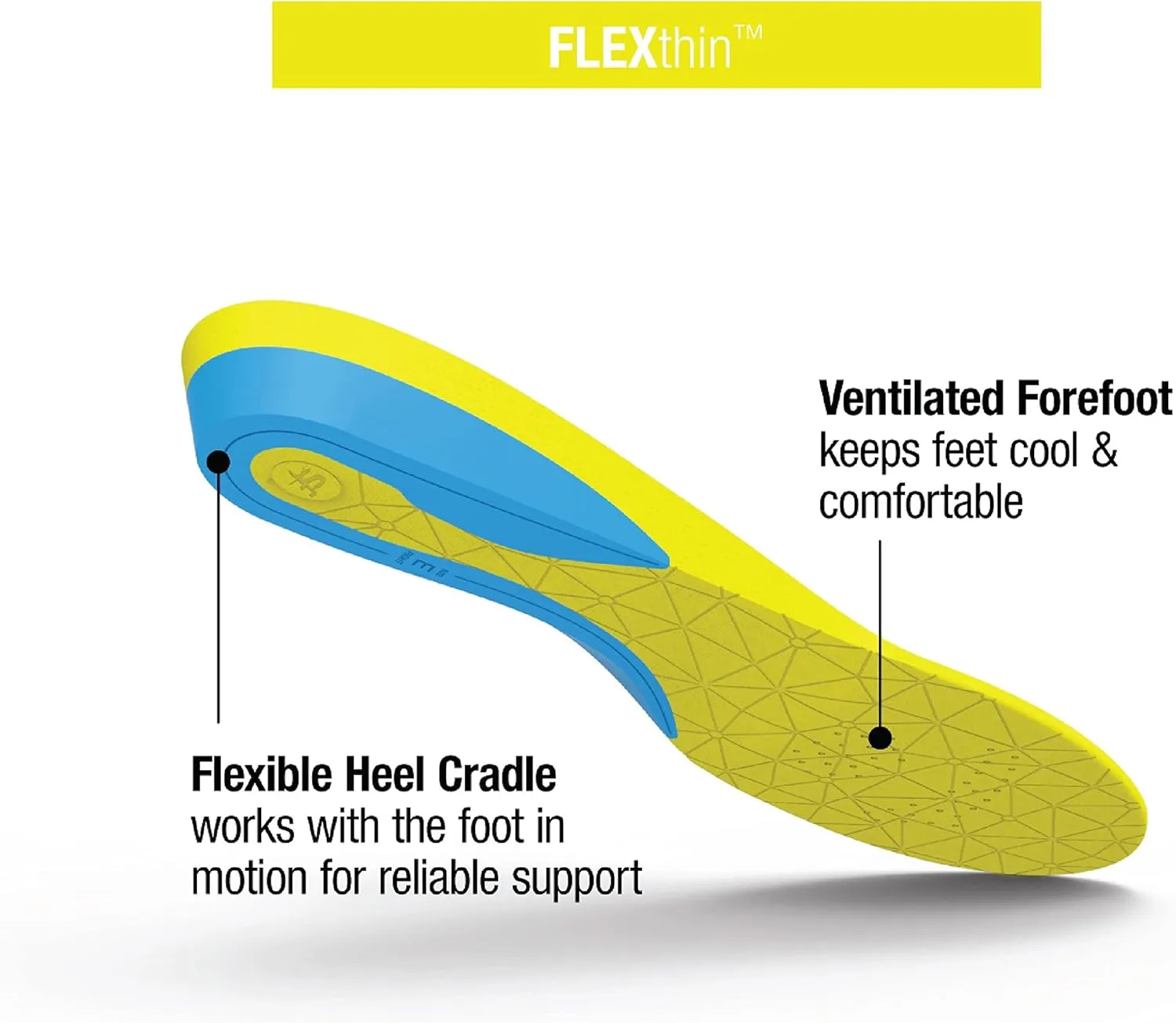 Superfeet unisex adult Flexthin Athletic Comfort Shoe Insoles, Bolt, Medium 8.5-10 Women s 7.5-9 Men M US