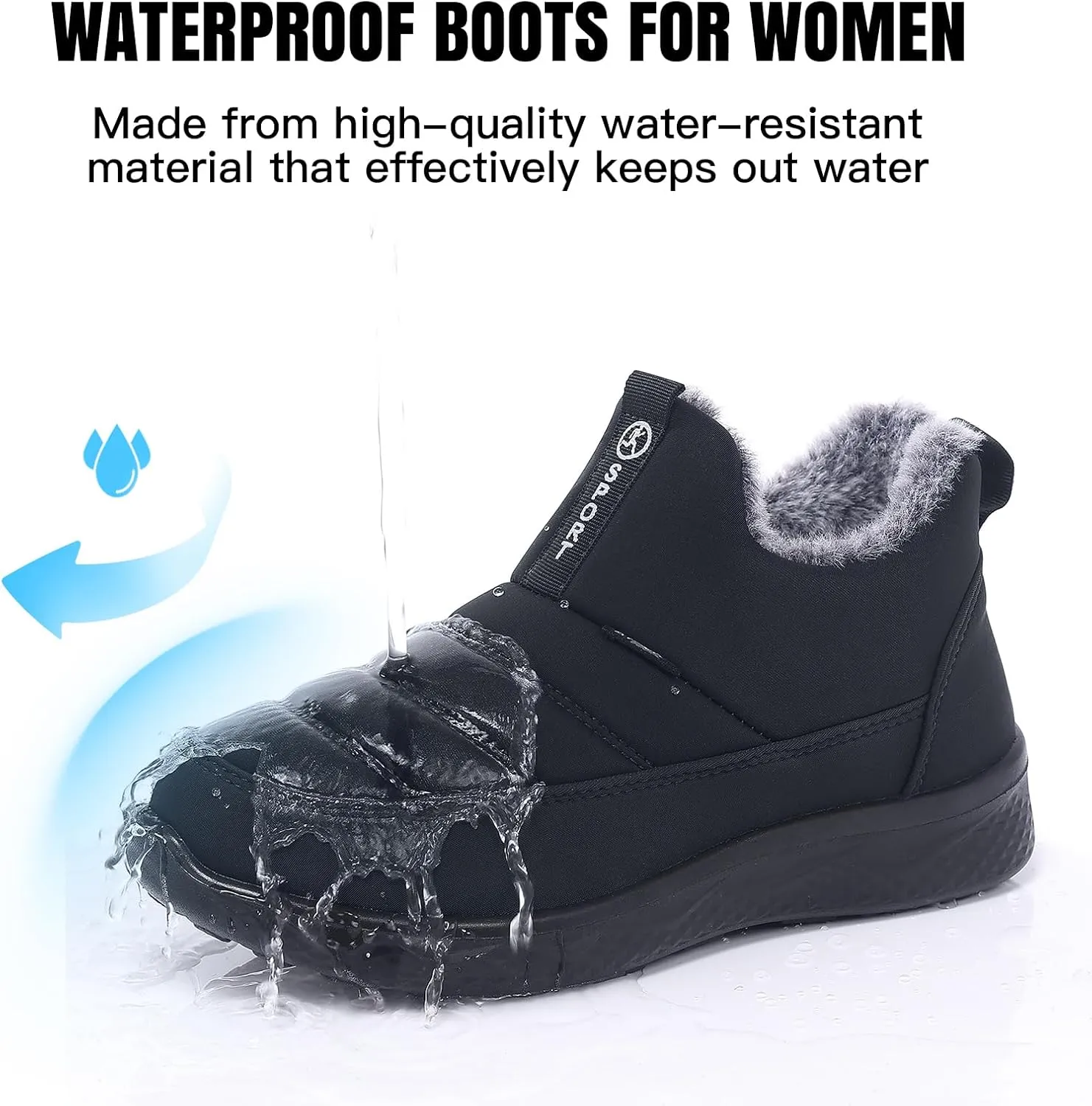 SWQZVT Winter Boots For Women Snow: Non Slip Winter Boot Ankle Outdoor Comfortable Resistant Flat Booties