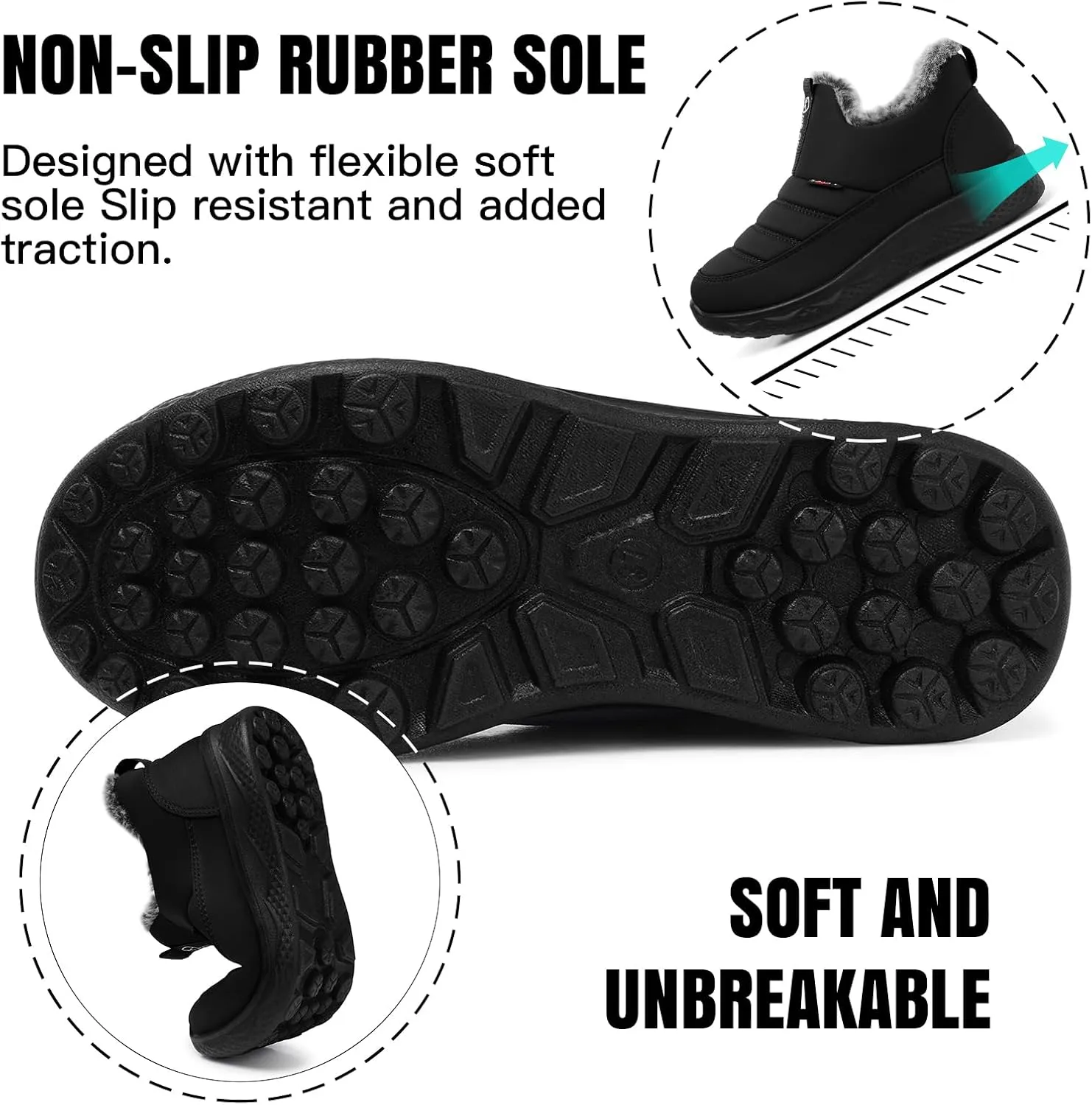 SWQZVT Winter Boots For Women Snow: Non Slip Winter Boot Ankle Outdoor Comfortable Resistant Flat Booties