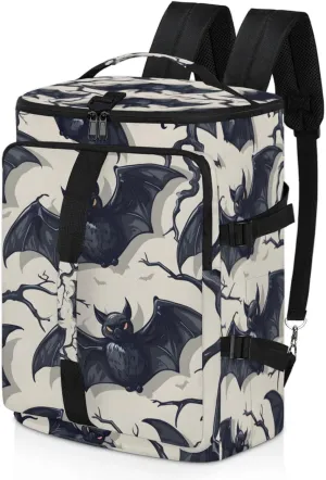 Tactical Sports Duffle Bag for Travel Waterproof Gym Bag with Shoe Compartment 48L Carry On Luggage for Men & Women 3-in-1 Durable Travel Luggage Halloween Cartoon Bats