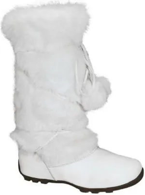 Talia-Hi Women Mukluk Faux Fur Boot Mid Calf Winter Snow White 6