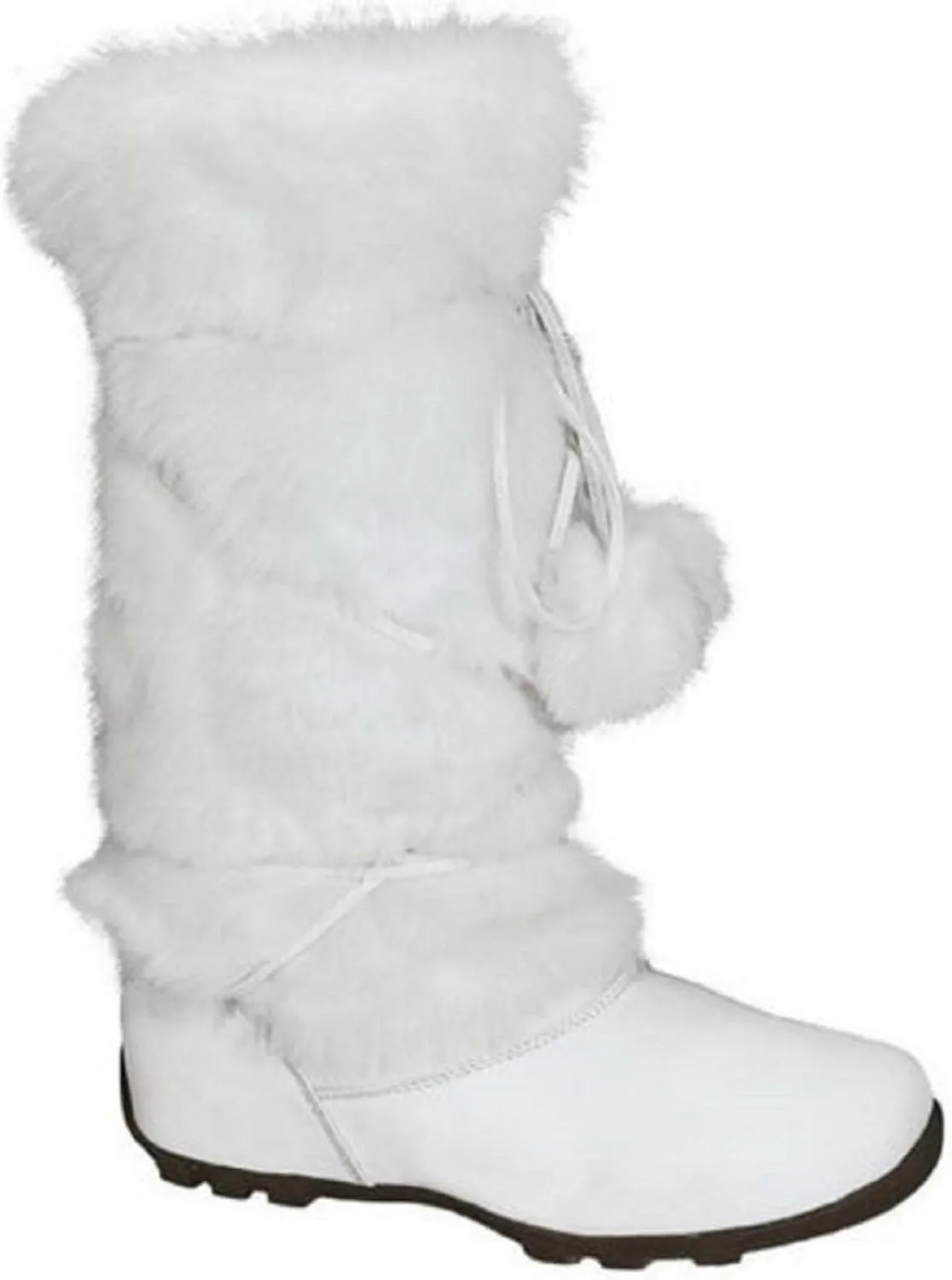 Talia-Hi Women Mukluk Faux Fur Boot Mid Calf Winter Snow White 6