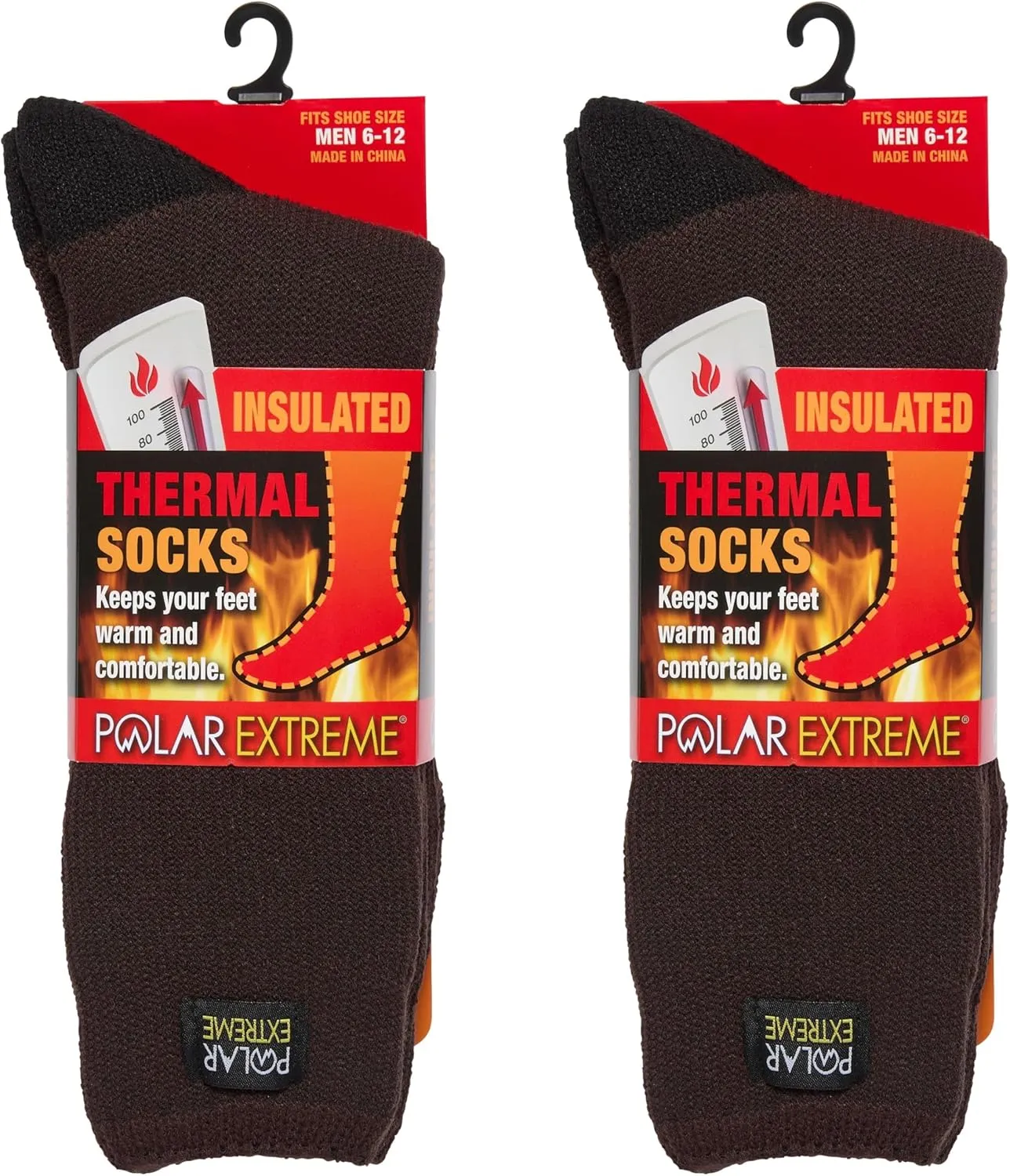 Thermal Hiking Sock For Men & Women, Insulated Warmth for Cold Weather Boot Comfort, One Size Fits Most, 2 Pack