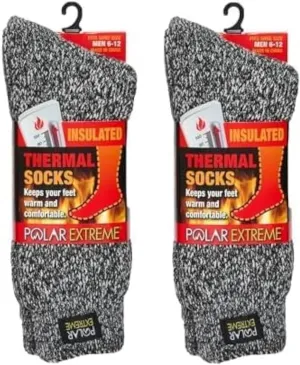 Thermal Hiking Sock For Men & Women, Insulated Warmth for Cold Weather Boot Comfort, One Size Fits Most, 2 Pack