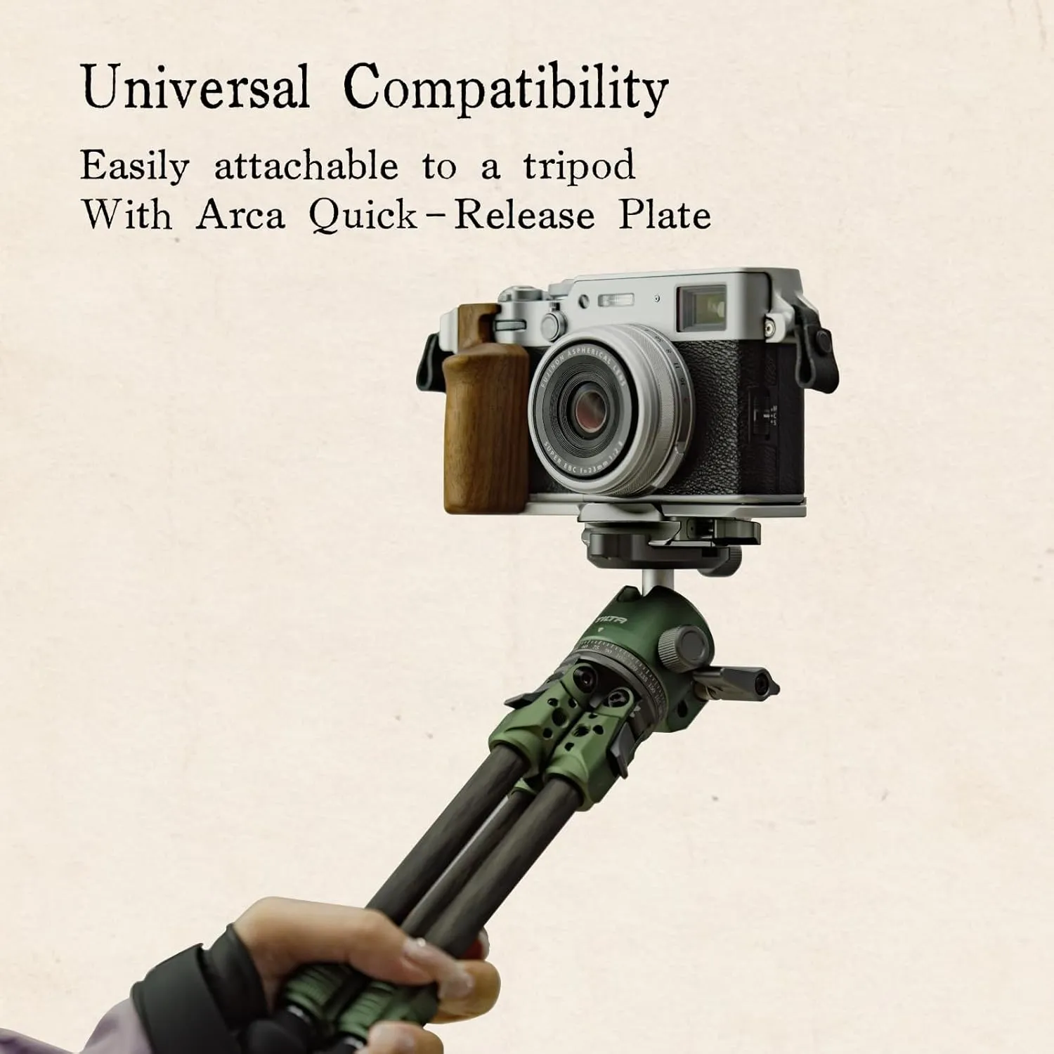 Tilta Vintage Camera Cage Compatible with Fujifilm X100VI – Silver | Base Kit | Thumb Grip | Strap Attachments | ARCA Ready | Lightweight & Durable TA-T70-A-S