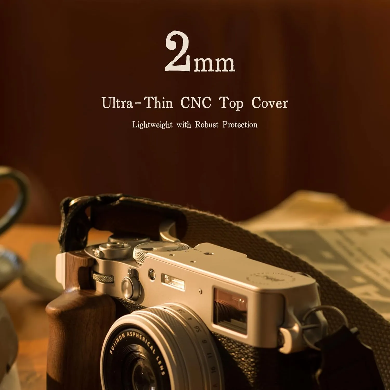 Tilta Vintage Camera Cage Compatible with Fujifilm X100VI – Silver | Base Kit | Thumb Grip | Strap Attachments | ARCA Ready | Lightweight & Durable TA-T70-A-S
