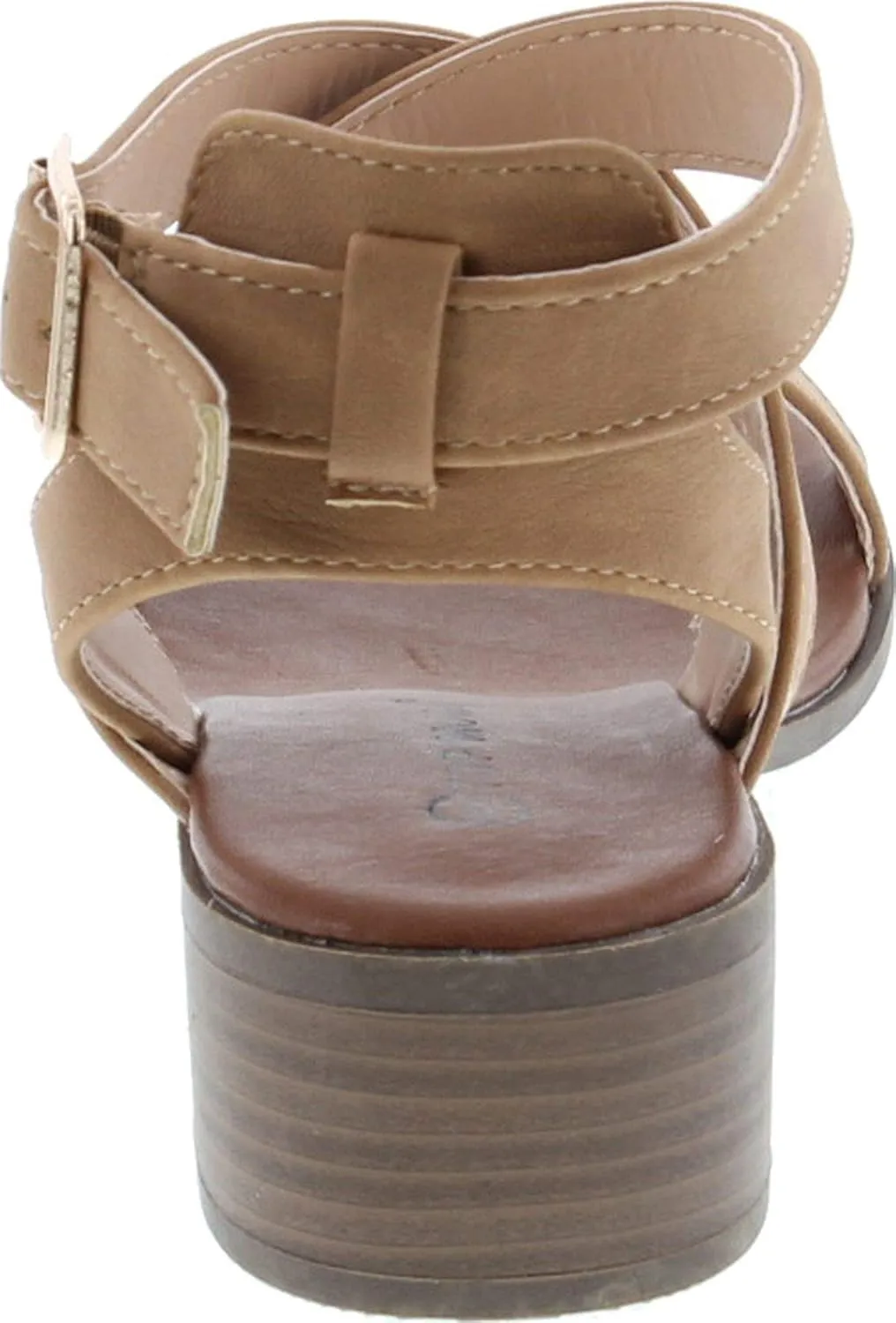 TOP Moda Vision-75 Women's Ankle Wrap Adjustable Buckle Stacked Chunky Heel Sandal