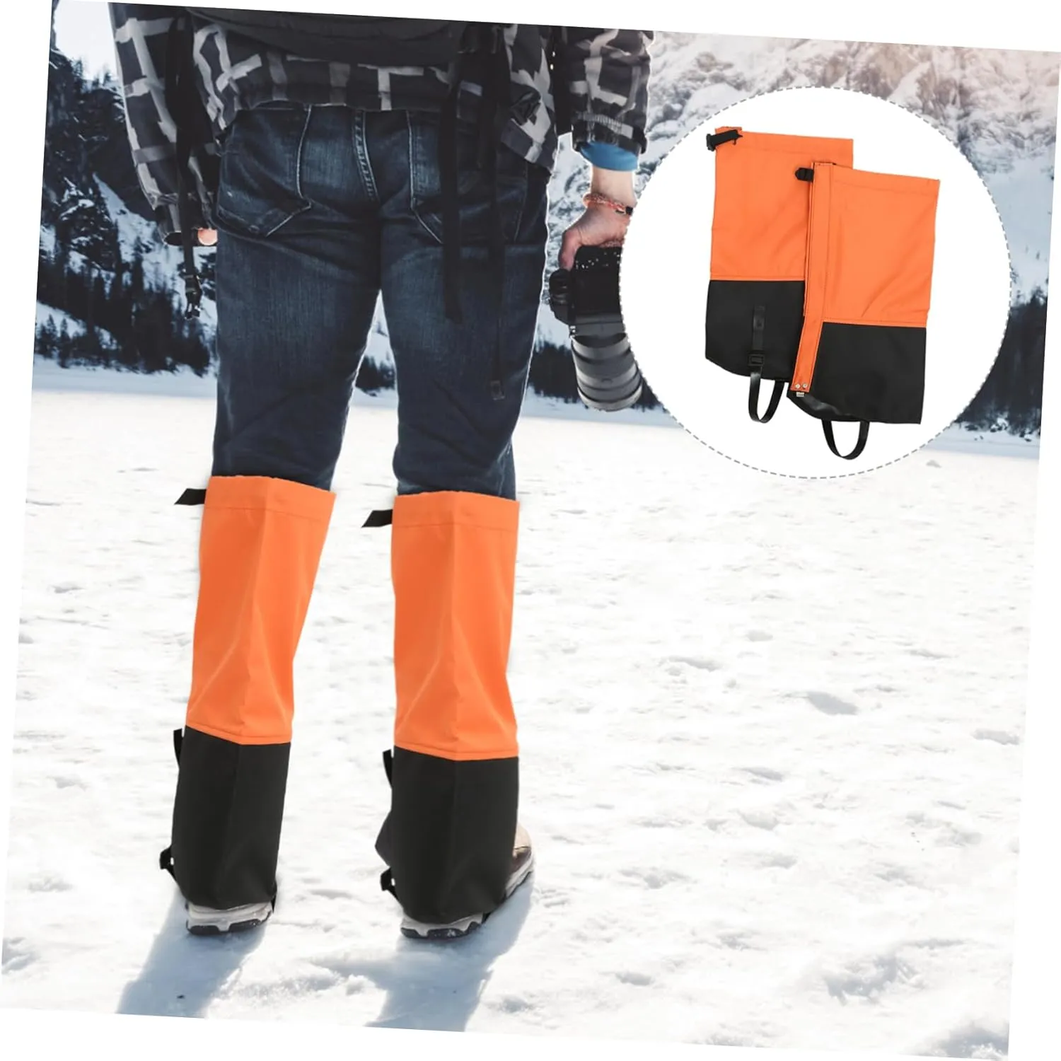 Toyvian Hiking Leg Gaiters Waterproof Protection Men Climbing Leg Cover Snow Calf Gaiters Walking Boot Cover