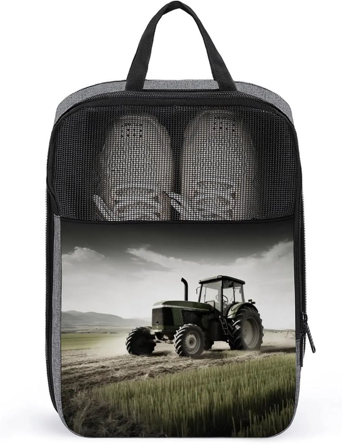 Travel Shoe Bags,Tractor Agriculture Tranquil Printed Shoe Bag,Water Proofing Portable Organizer Storage Shoe Pouch Holds,with Sturdy Zipper Cruise Ship Essentials