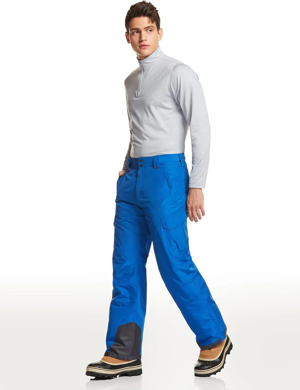 TSLA Men's Winter Snow Pants, Waterproof Insulated Ski Pants, Ripstop Windproof Snowboard Bottoms