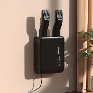 Ultra Quiet Portable Electric Shoe Dryer with Heat Switch and 180 Mins Timer,Boot Dryer, 360° Hot Air Circulation, 40℃-42℃ Intelligent Constant Temperature Use for Shoes Gloves Socks Hats(Color:Black)