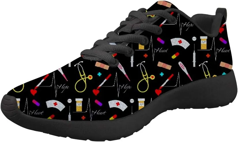 Upetstory Womens Gym Sports Running Fitness Tennis Sneaker Shoes Dental Pattern