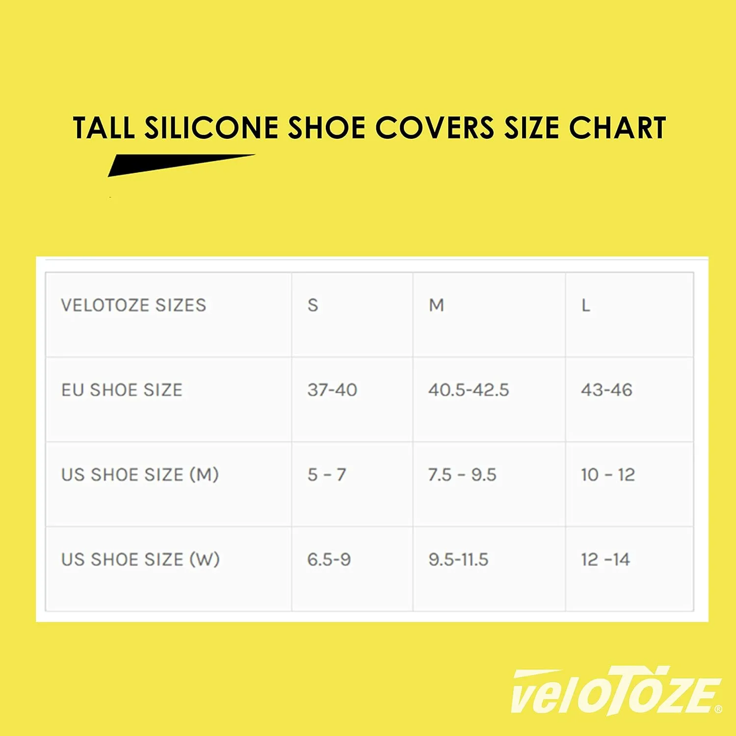 veloToze Tall Silicone Shoe Cover with Snaps - Covers Road Cycling Shoes - Waterproof, Windproof Reusable Boot-Style Overshoes for Bike Rides in Winter, Rain, Cold Weather Biking - for Men and Women