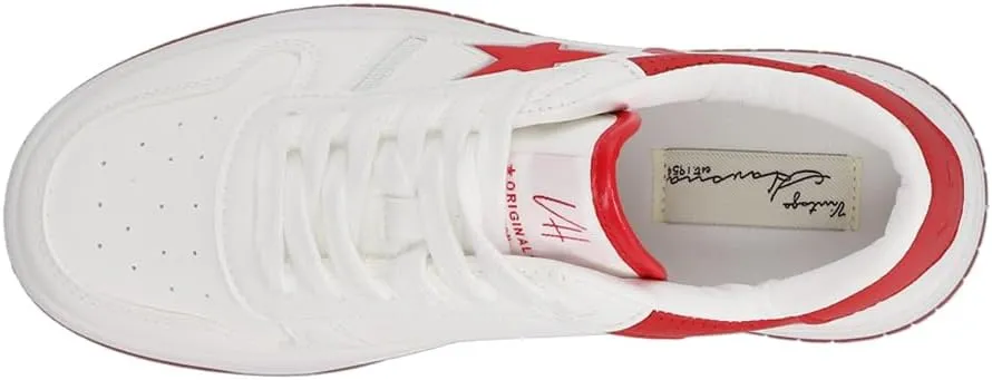 Vintage Havana Womens Fresh Metallic Lace Up Sneakers Shoes Casual - White